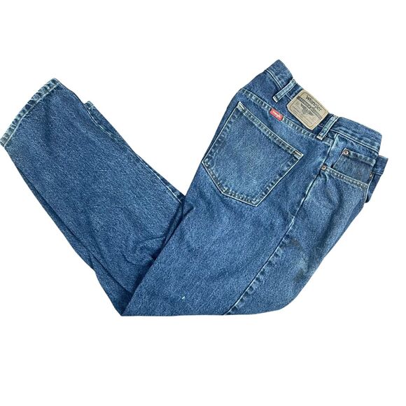 Wrangler Mens Regular Fit Jeans 34x30 Dark Wash Denim 100% Cotton Made In Mexico